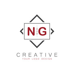 Fototapeta premium initial monogram logo for Creative with square style design.