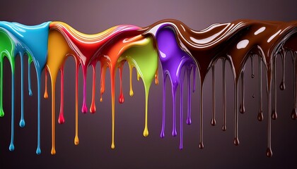 Naklejka premium Chocolate flows like paint, creating a sweet symphony. 