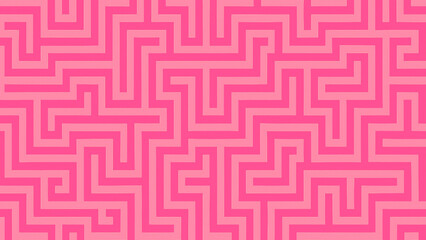 Seamless Pink Maze Pattern Background – Geometric Labyrinth Design, Top View, Flat Style