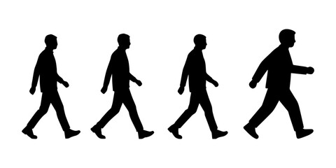 vector illustration silhouette of people walking