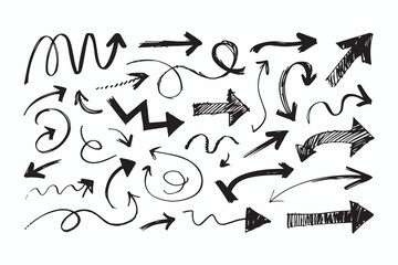 Hand-drawn arrows set for graphic design or illustration