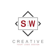 initial monogram logo for Creative with square style design.