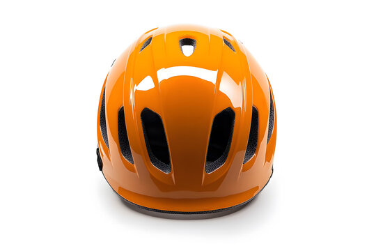 Bright orange safety helmet on clean white background, designed for workplace use in construction and engineering settings, symbolizing identity protection