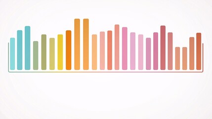 minimalist flat-design equalizer with pastel-colored sliders on a white background, ideal for music apps, streaming services, or audio software branding. flat design equalizer, minimalist UI, 