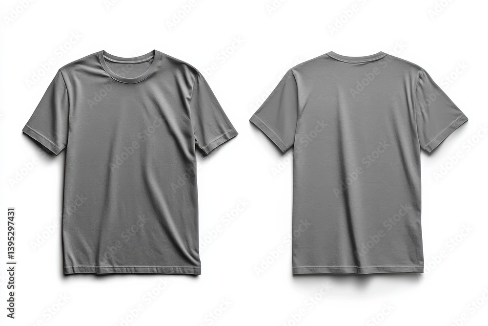 Poster gray t-shirt displayed from front and back view, highlighting design and fabric details in a minimal