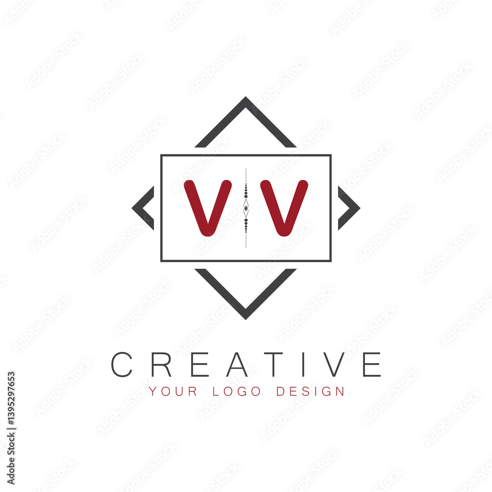 Fototapete initial monogram logo for creative with square style design.