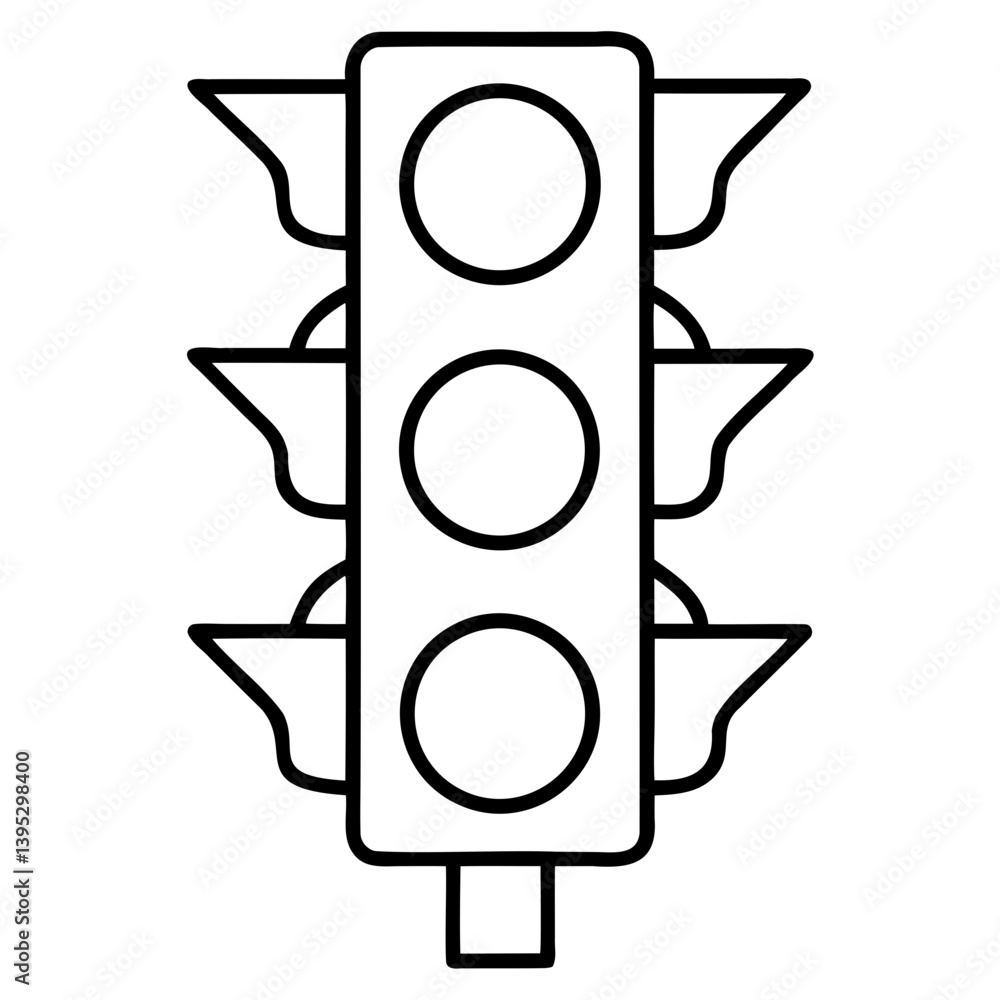 Poster traffic light icon vector line art isolated on transparent background