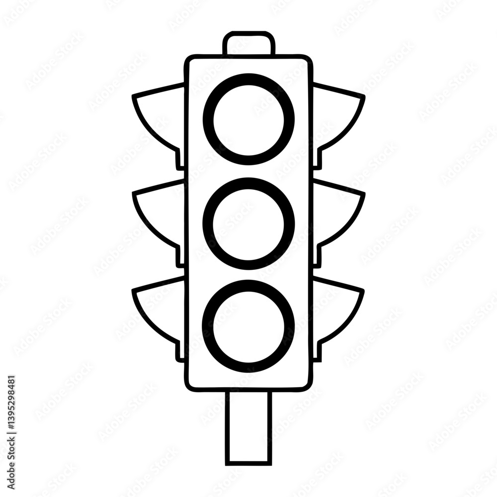 Poster traffic light icon vector outline isolated on transparent background