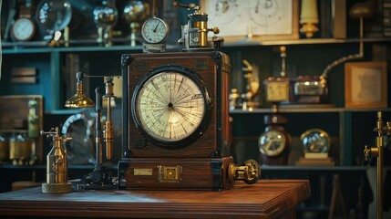 A time-travel machine with a mathematical formula for teleportation.