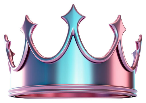 PNG Gradient chrom crown white background accessories.