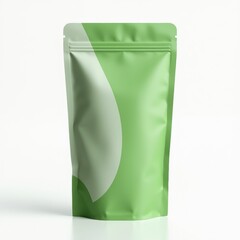 Compact food-grade pouch featuring a clean green and white design