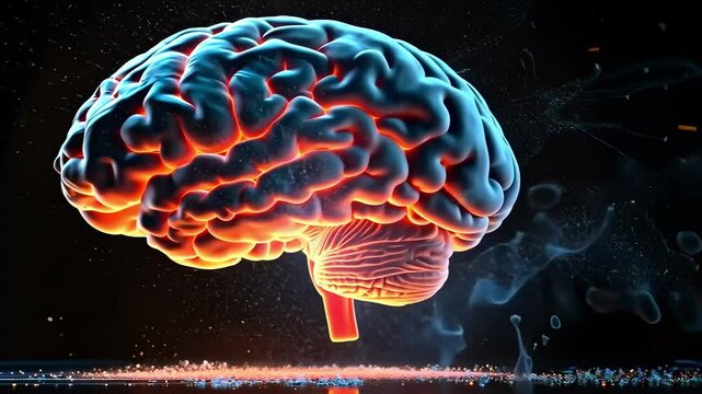 Creativity concept with a brain exploding in colors. Mind blown concept