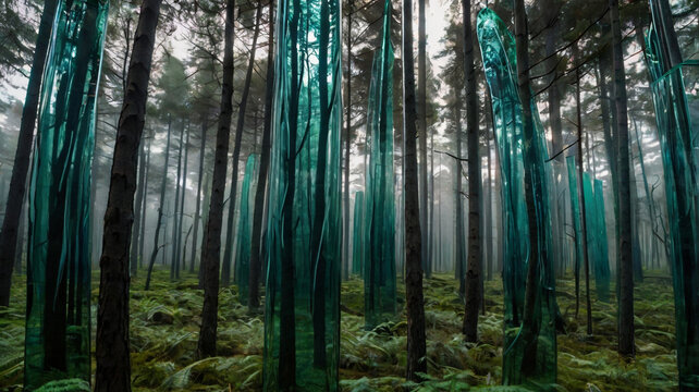 rays of light in the forest