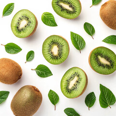 Fototapeta premium kiwi images with white background
