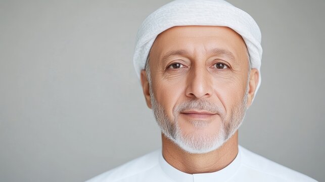 Mature man in traditional Middle Eastern attire
