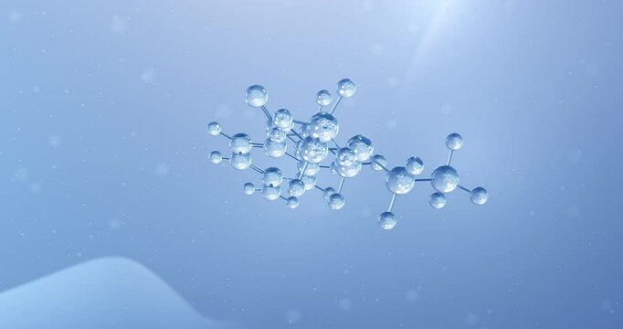Procaine rotating molecular structure, 3d model of local anesthetic