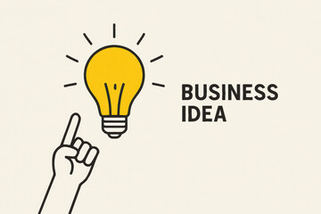 Light bulb business idea concept minimal creative inspiration innovation and insight
