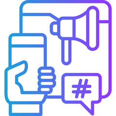 Obraz premium Banner Ads line gradient icon