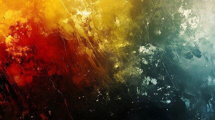 Obraz premium A vibrant abstract painting with fiery and cool color transitions.