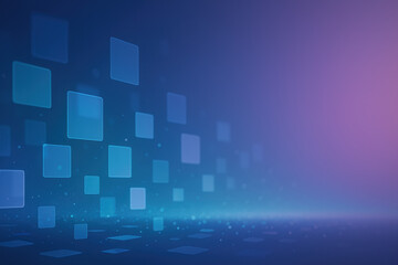 Obraz premium An ethereal ambient scene features translucent floating rectangles that softly glow and drift serenely embodying a tranquil digital data field perfect for business strategy and decision-making