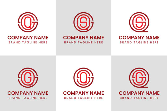Letters SGQ SQG QGS QSG GSQ GQS Monogram Logo, suitable for any business
