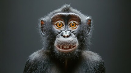 adorable baby gibbon portrait