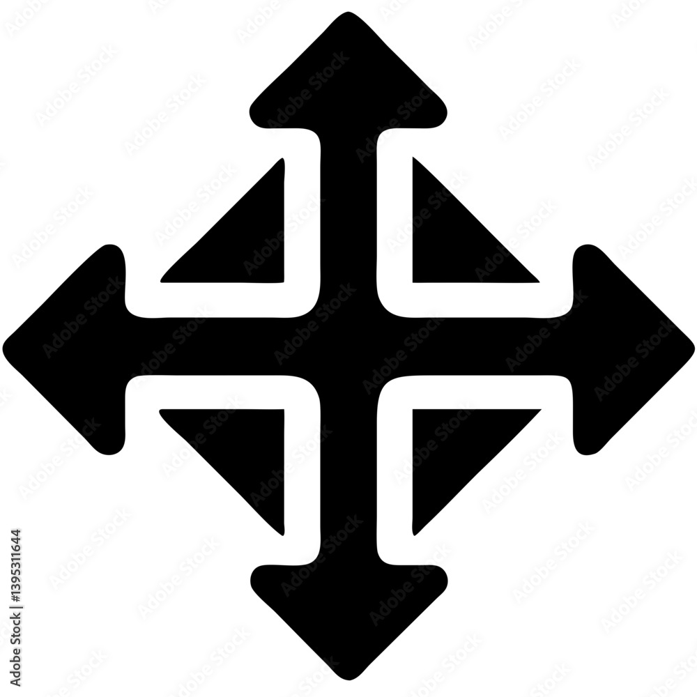 Poster directional arrow icon representing navigation and movement