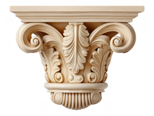 Traditional Wooden Corbels Architectural Elements in Interior Design on Transparent Background