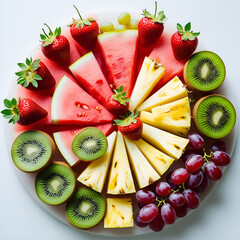 Bright and Juicy Fruit Platter with Mixed Seasonal Fruits