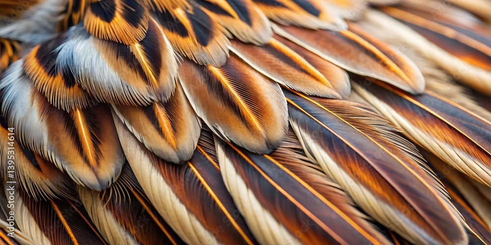 Poster detailed close-up of realistic sparrow feathers showcasing intricate patterns and colors sparrow, fe
