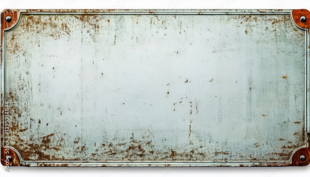 Poster vintage rusty metal sign plate with corroded corners and distressed texture ideal for retro label de