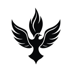 Simple Outline of a Dove with Three Flames