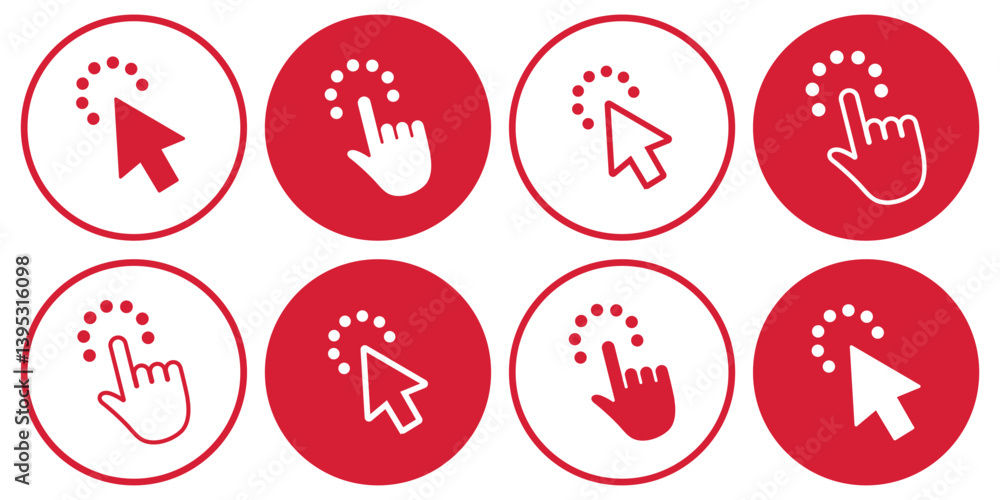 Aufkleber hand click icon set. hand cursor icon vectors. pointer icon vector. arrow click icon set.
