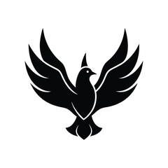 Simple Outline of a Dove with Three Flames