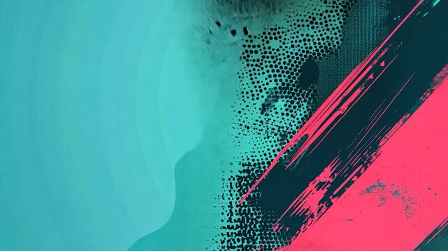 Abstract Teal and Pink Brushstrokes: A Dynamic Digital Painting