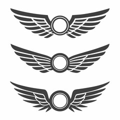 Minimalist Stylized Wings Vector Design set