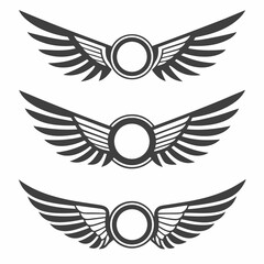 Obraz premium Minimalist Stylized Wings Vector Design set