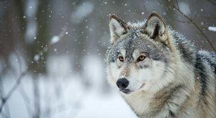 Obraz premium gray wolf in snow