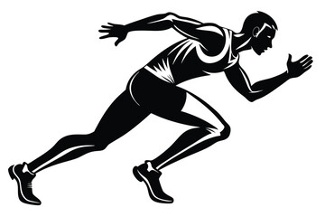 Running Man Silhouette in Active Motion