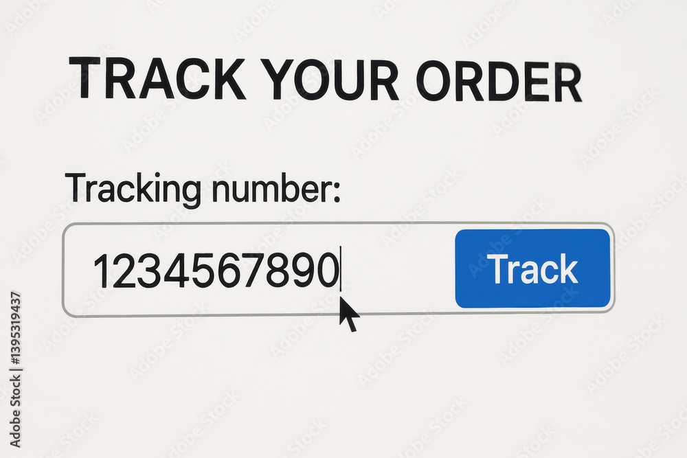 Poster track your order with this simple concept of entering tracking number for purchasing items online