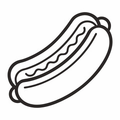 Hotdog outline icon on white background
