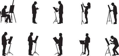 silhouettes of people in different situations