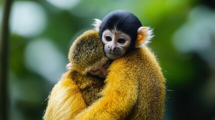 Obraz premium adorable baby monkeys hugging