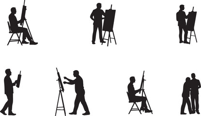 silhouettes of people in different situations