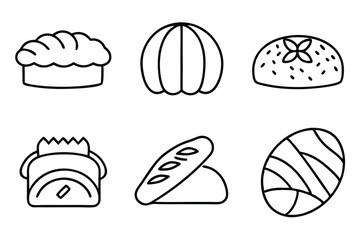 Bakery Icons Charming Line Art Collection to Use