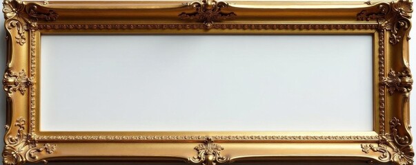 Elegant antique gold frame, blank space for art , isolated, gallery