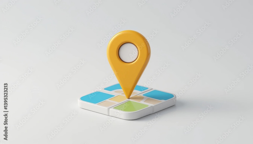 Poster colorful location marker on minimalist map