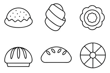 Bakery Icons Elegant Line Art for Bakery Branding