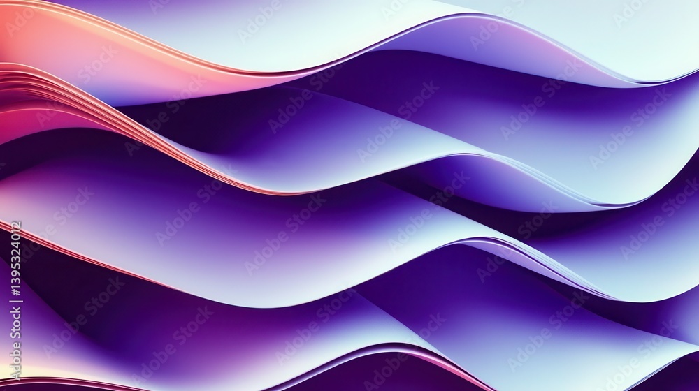 Poster abstract waves in soft pastel colors with gradient texture