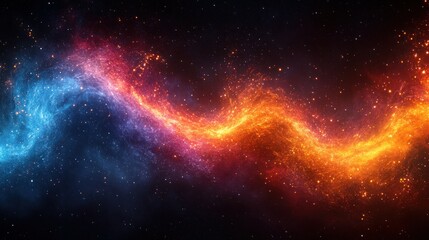 Obraz premium Cosmic fiery nebula swirls